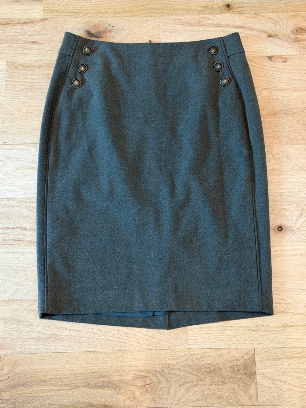 Classic Wool-Blend Pencil Skirt